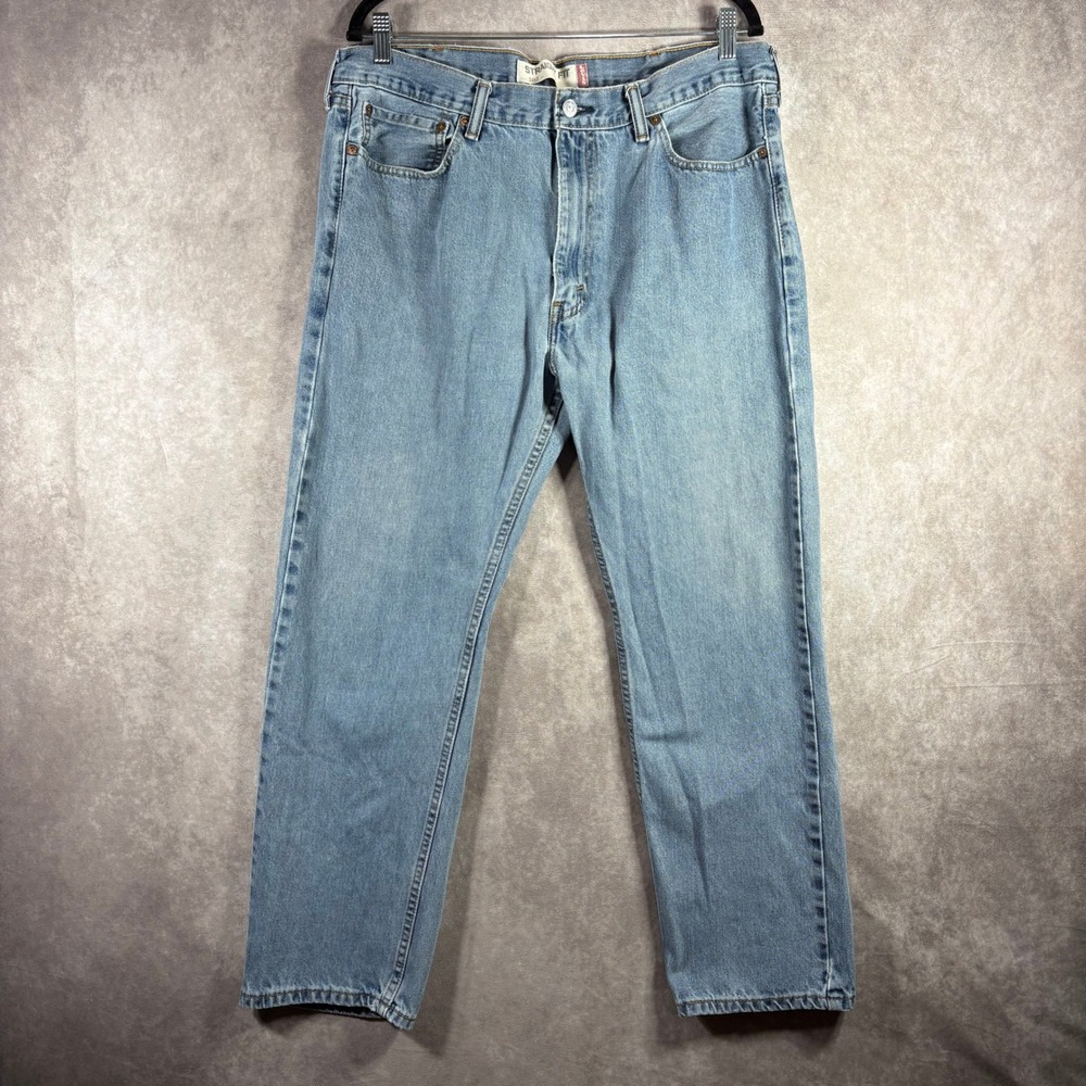 Levi's Jeans Mens 38x30 Blue 505‎ Straight Fit Y2K Denim Classic Casual Everyday
